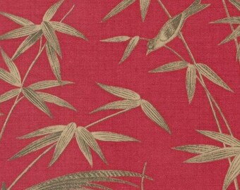 One Faux Roman Shade "Rouenneries Trois Pearl Rouge" Handmade Window Treatments - French General, Moda Fabrics