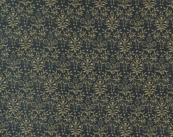 Table Linens "Ispahan Damask Black" fabric Morris Meadow By Barbara Brackman for Moda Fabrics. William Morris Design