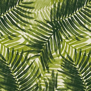 Throw Pillow Cover - &quot;Tommy Bahama Indoor/ Outdoor Escape Route Jade&quot; Handmade in Ohio featuring palm leaves in shades of green.