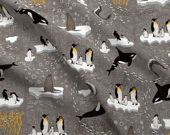 Pinguin DuschVorhang Minimal arktische Fauna Vogel Gardinen mit Digitaldruck