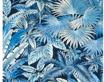 Kissenbezug - "Stoff ""Tommy Bahama Bahamian Breeze Azul""." Designer Kissen. Quadratische Deckel. Palmblätter. Insel Strandhaus