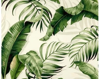 One Roman Shade - Made with "Tommy Bahama Palmiers Verde" Fabric. Window Treatments. Custom Made to Order. Beach House, Tropical Leaves