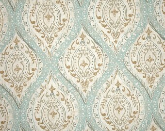 Magnolia Home Fashions Ariana Spa Heavy Fabric Drapery Curtain Panel - Custom made to order handmade quality drapes. turquoise taupe beige