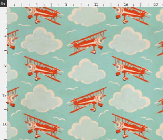 Flying Ace One Curtain Blackout Lining Optional Vintage Etsy