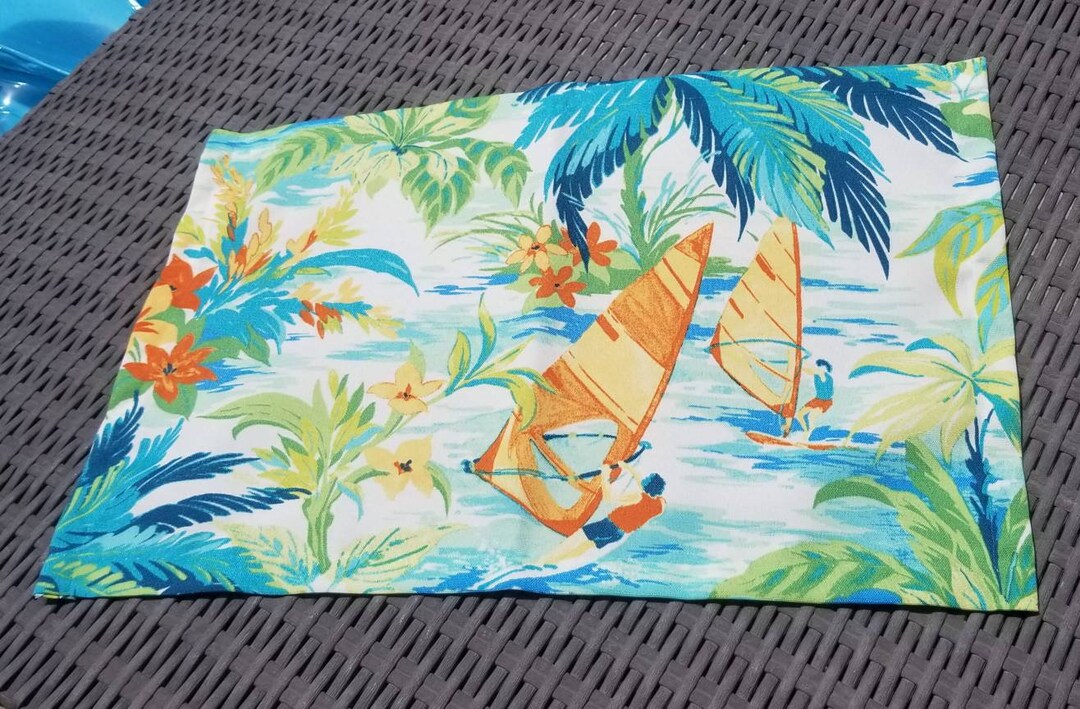 Tommy Bahama Outdoor Wind Surfers Mangrove Fabric Tablecloth, Runner