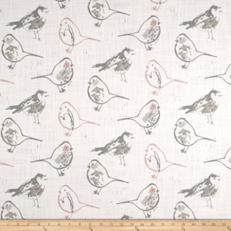 Premier Prints Bird Toile Slub Canvas Blush Drapery Curtain Etsy