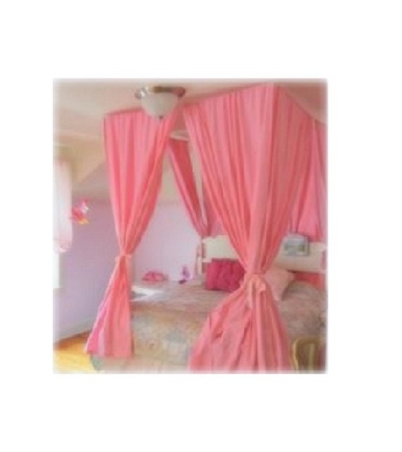 Diy Bed Canopy Kit Custom Ceiling Suspended Hanging Faux Four Poster Bed Wire Curtain Rod For Bedroom Privacy Bed Tent Alternative