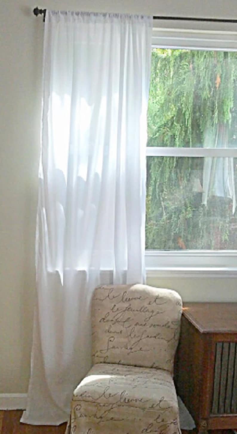 Watercolor Sketch White Birches Organic Betula Pendula Drapery Curtain One Panel Leaves Silver Birch Blackout lining available
