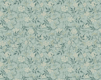 One Roman Shade - Made with "Jasmine - Aqua" fabric. FreeSpirit Fabric William Morris Design. Functional Blind