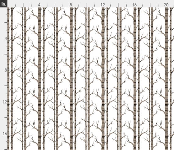 Organic Cotton Birch Tree One Curtain Panel Etsy