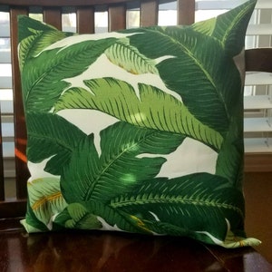 Throw Pillow Cover -Tommy Bahama Indoor/ Outdoor Swaying Palms Aloe Designer Pillows. Square covers. Palm leaves. Island Decor. Beach house