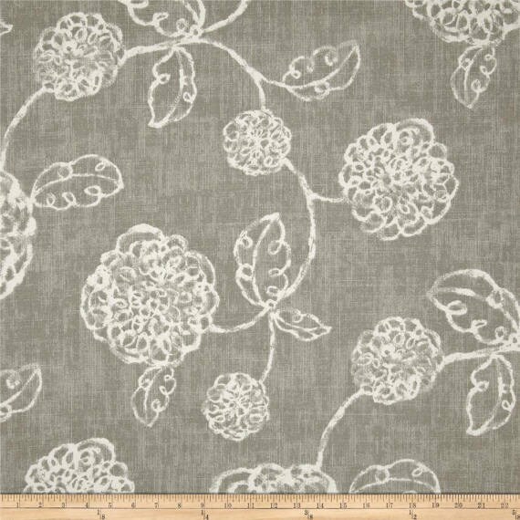 Magnolia Home Fashions Adele Slate Grey Floral Heavy Fabric Etsy
