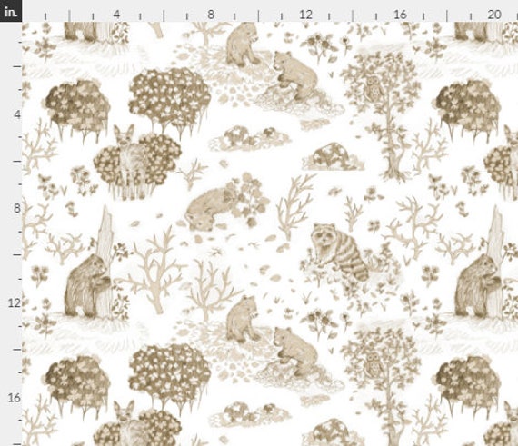 Organic Cotton Pencil Forest One Curtain Panel Etsy