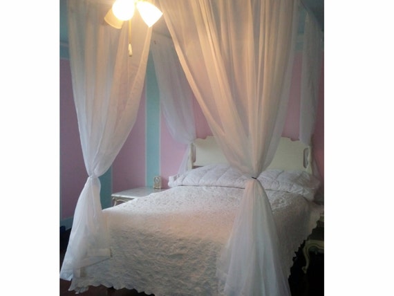 Twin Size Voile Princess Bed Canopy Four Poster Bed Etsy
