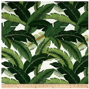One (1) Curtain Panel Tommy Bahama Indoor/Outdoor Island Hopping Emerald Drapery - Custom made to order quality drapes Weather Resistant