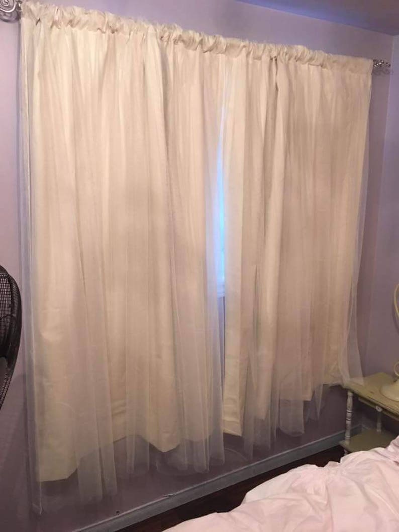 One Custom Blackout Curtain Sheer Bedroom Overlay White Panel Bed Canopy Ds Kids Nursery Window Wall Dry Privacy Liner