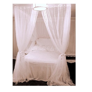 Weisse Benutzerdefinierte Bett Baldachin Mit Chiffon Vorhange Etsy
