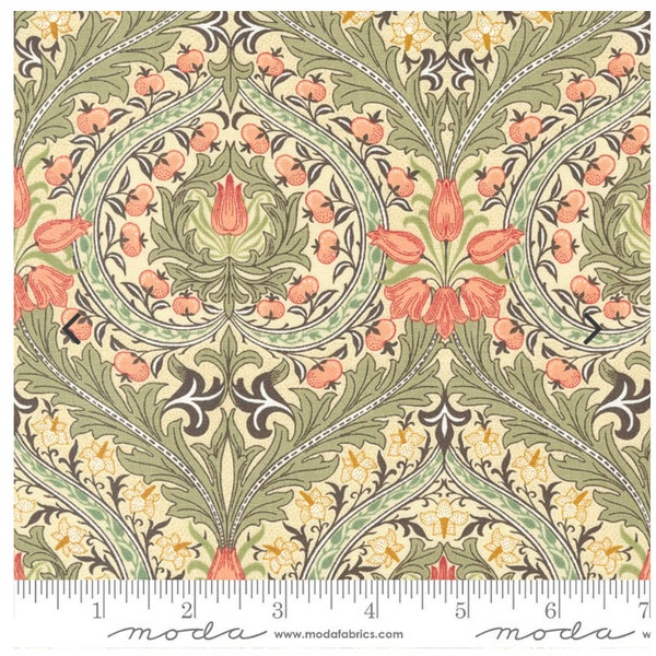 Table Linens "Tulip Pomegranate Eden Porcelain" fabric Morris Meadow By Barbara Brackman for Moda Fabrics. William Morris Design Tablecloth
