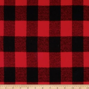 One Blackout Lined Flannel Buffalo Plaid Drapery Curtain Panel - Custom handmade quality drapes designer fabric Lumberjack Red Black plaid