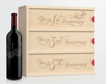 Anniversary Wine Box - Love Birds // Unique Wedding Gift // Wedding Wine Box // 5th Anniversary Gift // Gifts for the Couple