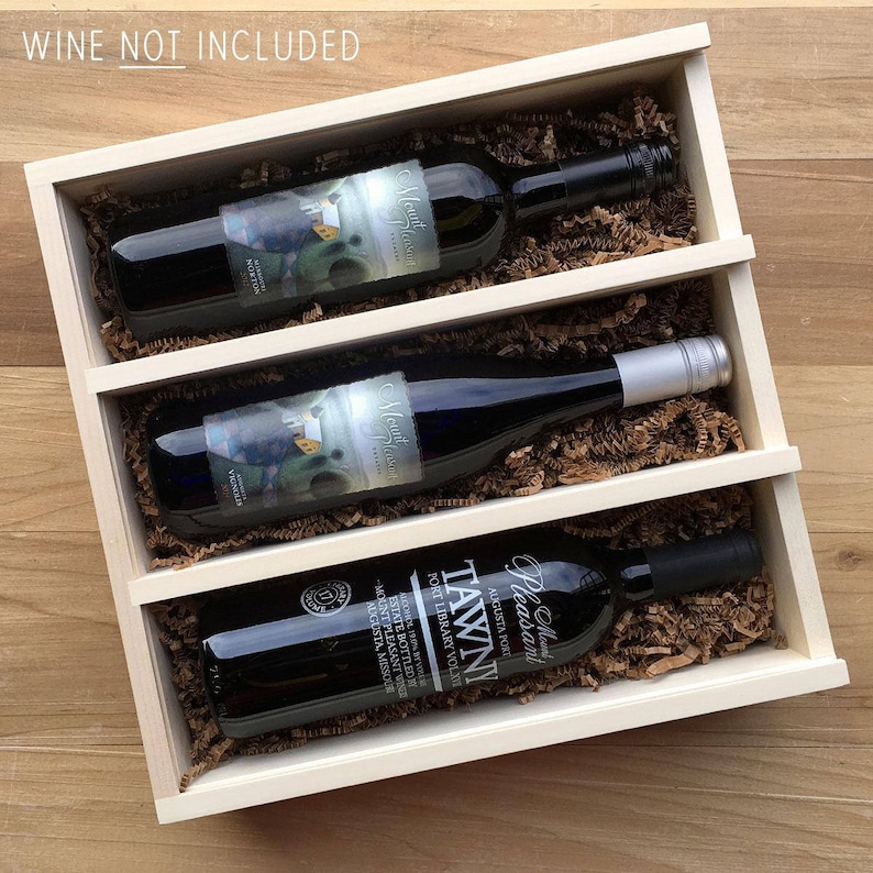 Anniversary Wine Box With These Rings // Personalized Etsy
