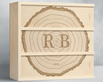 Anniversary Wine Box - With These Rings // Personalized Wedding Gift // Wedding Wine Box // Wedding Gift for the Couple // Rustic