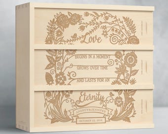 Anniversary Wine Box - Eternal Love // Personalized Wedding Gift // Wedding Wine Box // Wedding Gift for the Couple