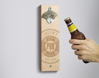 Personalized Wall Mounted Bottle Opener - My Pub // Gift for Him // Gift for Beer Lovers // Groomsman Gift // Custom