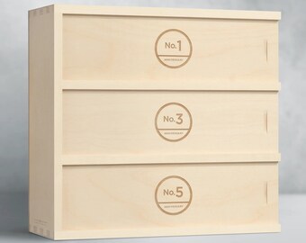 Anniversary Wine Box - Trio Couture // Wedding Gift for the Couple // Engagement Gift // Anniversary Gift // Wedding Wine Box