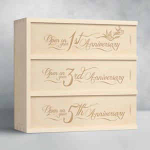 Anniversary Wine Box - Love Birds // Unique Wedding Gift // Wedding Wine Box // 5th Anniversary Gift // Gifts for the Couple