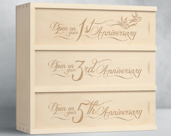 Anniversary Wine Box - Love Birds // Unique Wedding Gift // Wedding Wine Box // 5th Anniversary Gift // Gifts for the Couple