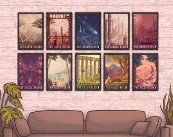 Pokemon Travel Poster Series - 10 Video Game Poster Anime Aesthetic Inspired Art Print Poster Wall Decor Christmas Gift by Eyes On Fire Art