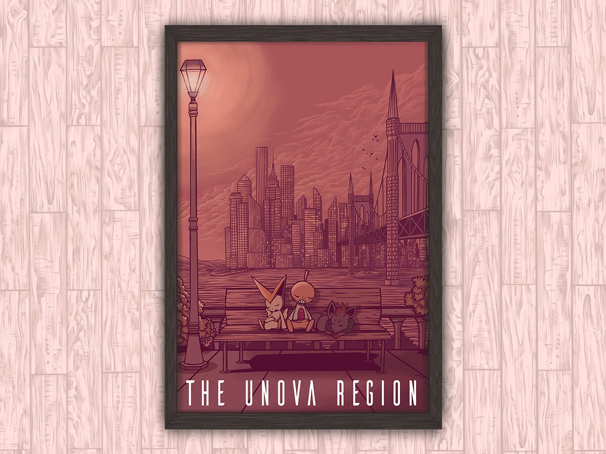 The Unova Region Pokemon Anime Video Game Inspired Travel Etsy The Unova Region Pokemon Anime Video Game Inspired Travel Etsy