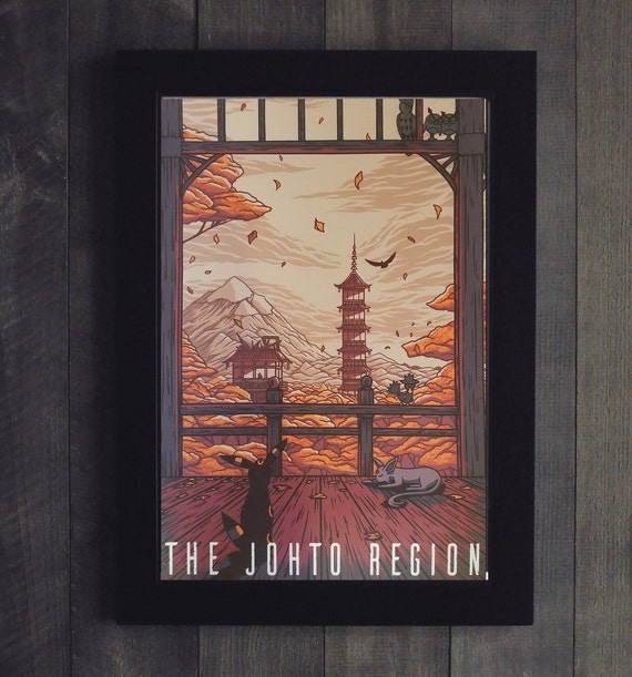 The Johto Region Pokemon Inspired Travel Poster By Stephen Willey Of Eyes On Fire