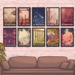 Pokemon Travel Poster Series Pick 4 Video Game Poster Anime Aesthetic Inspired Art Print Poster Wall Decor Gift by Eyes On Fire Art image 10