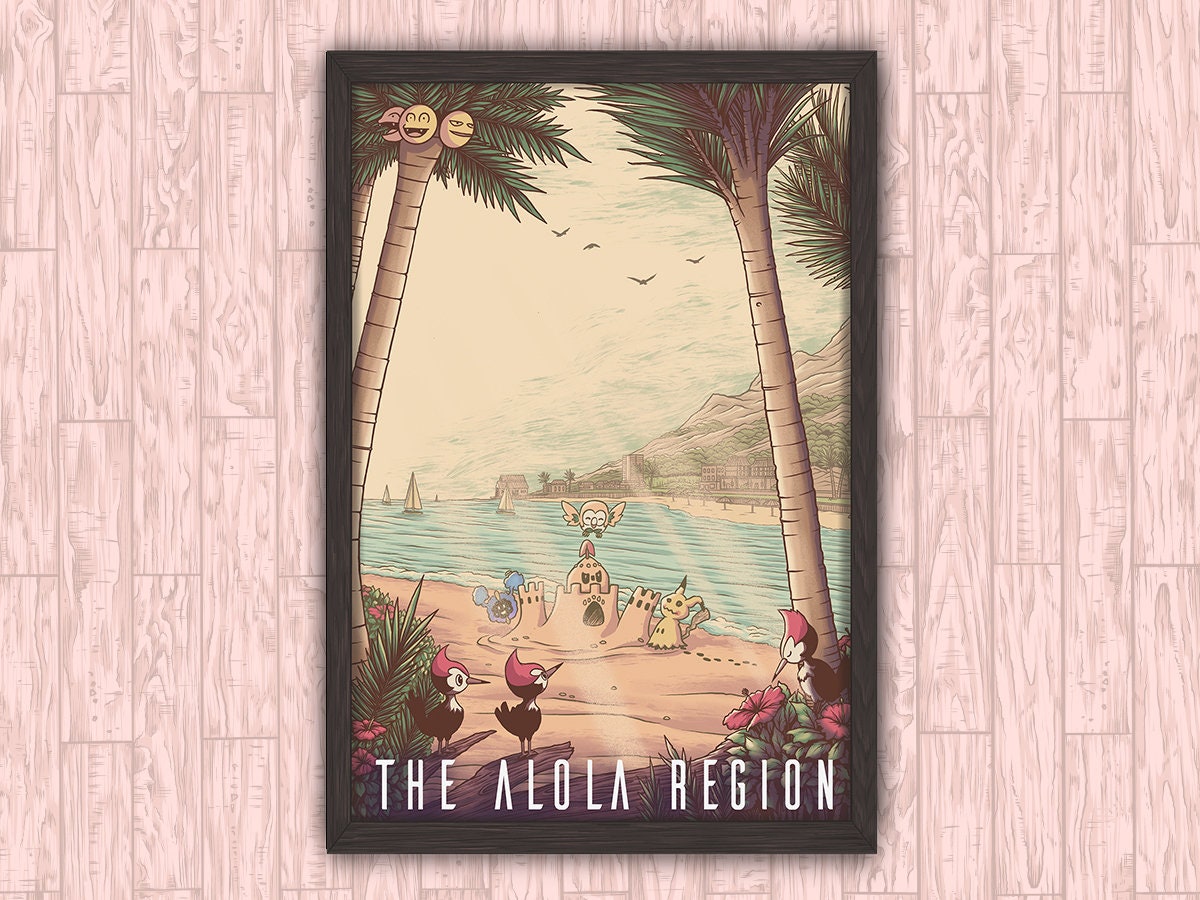 Pokemon Alola Region Concept Artwork 8 Poster Print Set 2017 Brand