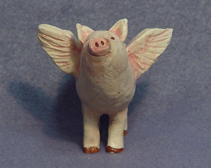 Pig Series 1 Handmade Ceramic Flying Pig in Stoneware With Etsy