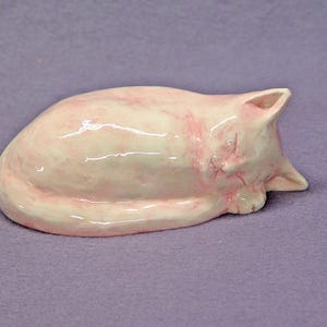 Handmade Ceramic  Sleeping Cat, Cat Figurine, Cat Sculpture, Ceramic Art