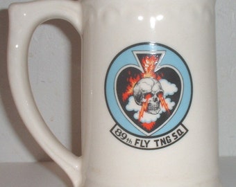 USAF US Air Force 89th Flight Training Squadron ceramic beer stein Senior Pilot Mike