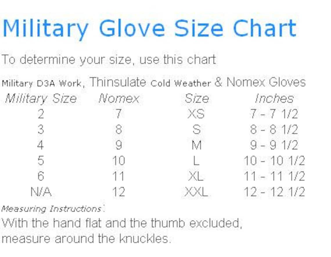 US Army Glove Inserts Cold Weather Lightweight Nationwide Etsy