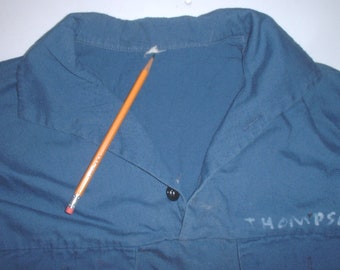 VINTAGE USN US Navy blue jumper size Medium, short sleeve, Gibraltar 1971 "Thompson"