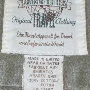 Banana Republic "Original Travel Clothing" cotton shirt size SMALL; made in UAE early 1990s