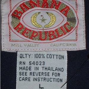 Banana Republic 1980s vintage all-cotton parka-style hooded windbreaker  size Large; made in Thailand