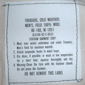 US Army wool M-1951, M-51 field trousers, Statham 1982, Long Medium, rare late, production, excellent shape!