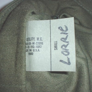 US Marine Corps utility cover size SMALL; 1988 near-new