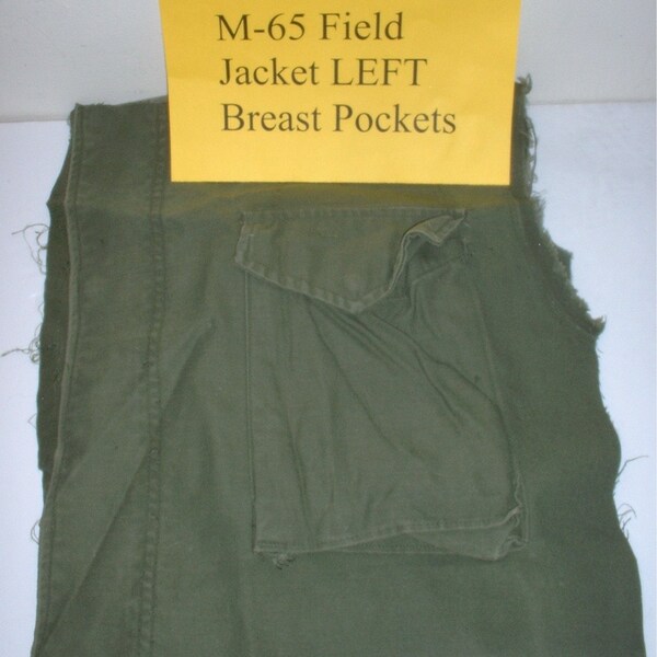 M-51 and M-65 field jacket LEFT breast pockets for sewing projects, crafting, cosplay, etc.