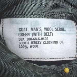 USMC  US Marine Corps winter service coat &quot;Buchanan&quot; size 41 Regular; dated 1968; missing waist belt