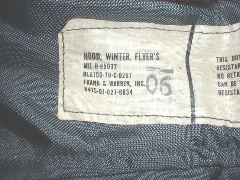 US Air Force US Navy US Marine Corps Winter Flying Hood 1978 - Etsy