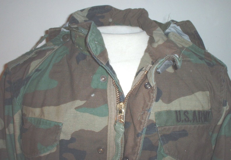 US Army M-65 Field Jacket Woodland Camouflage, Med-long, Winfield 1983 ...