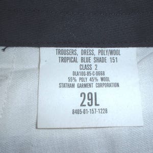 US Army Mess Dress (blue) trousers, 29 Long, Statham 1985